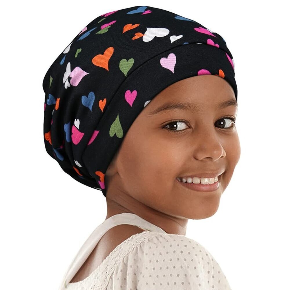Satin Bonnet Kids Sleeping Cap for Curly Hair Girls Boys Adjustable Blue